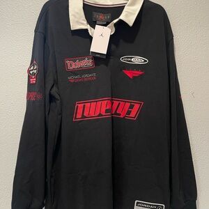Size L - Air Jordan Essentials Long-Sleeve Rugby Shirt - (HF9323-010)